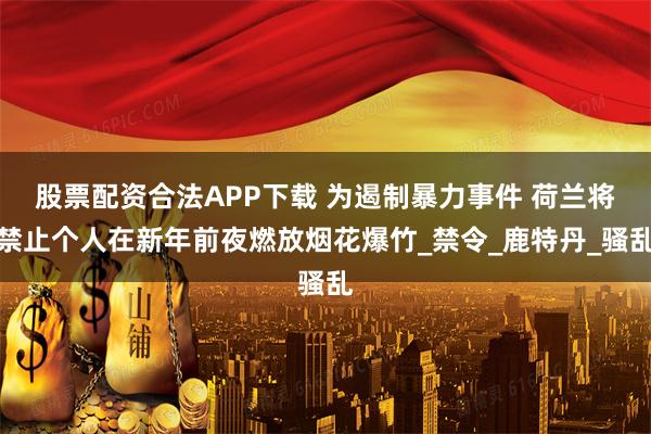 股票配资合法APP下载 为遏制暴力事件 荷兰将禁止个人在新年前夜燃放烟花爆竹_禁令_鹿特丹_骚乱